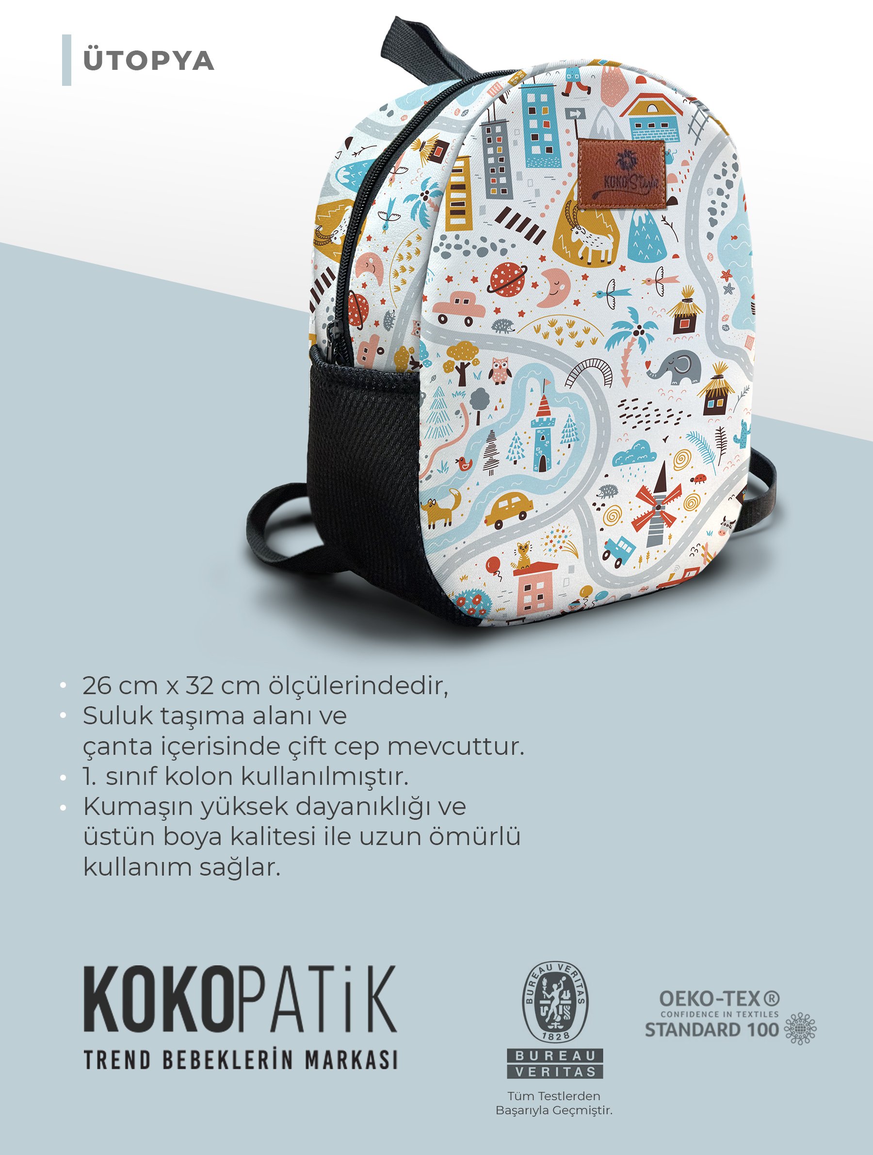 Ütopya Desen Orta Boy Kreş Çantası