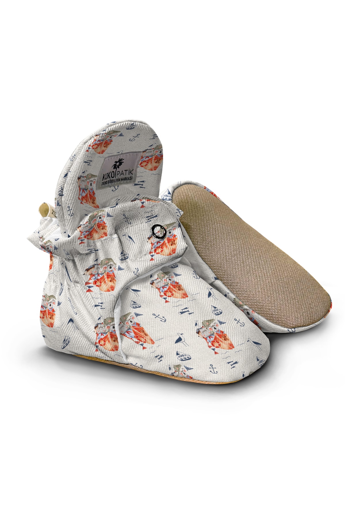 Shipmates Baby Booties – Nautical Non-Slip Cotton Slippers for Little Sailors