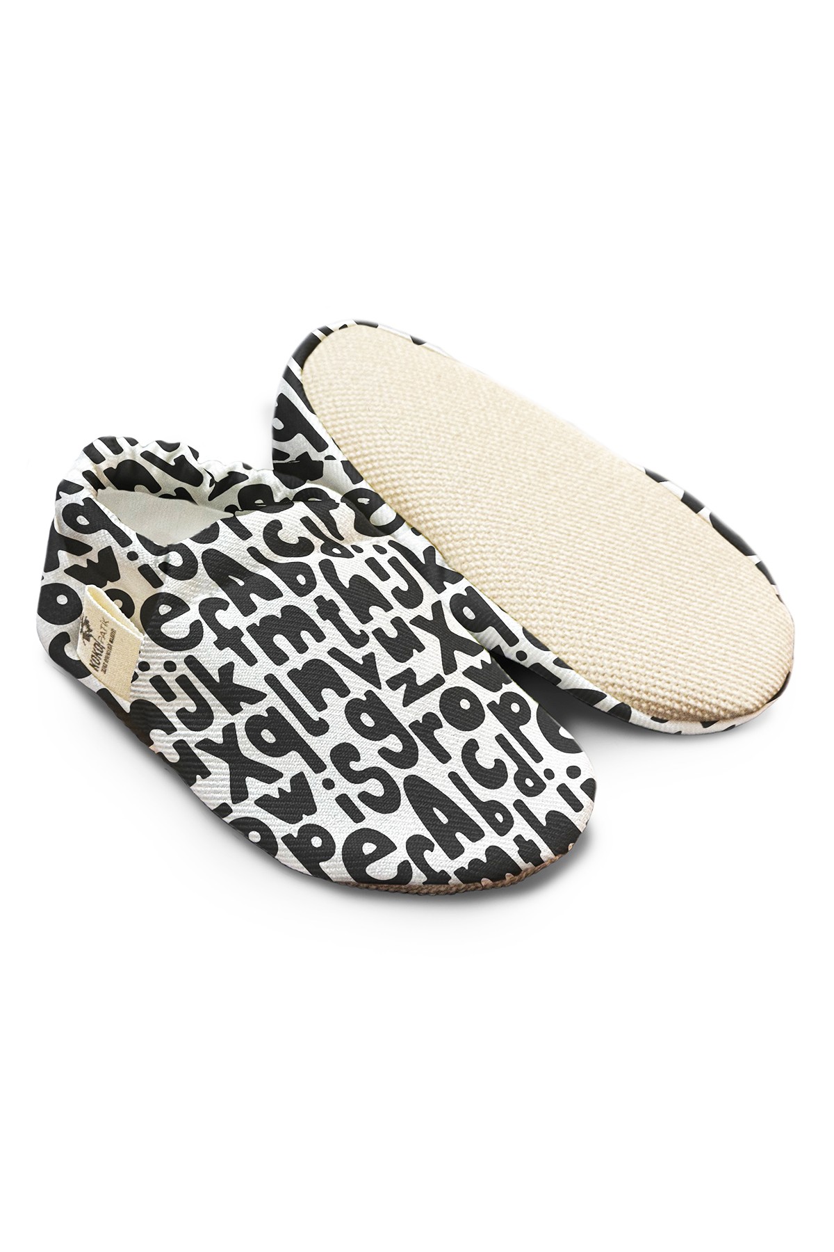 Kokopatik, Non-Slip Sole, Home & Nursery Slippers, Unisex Baby Booties, Cotton Newborn Booties, Alphabe Patterned Booties