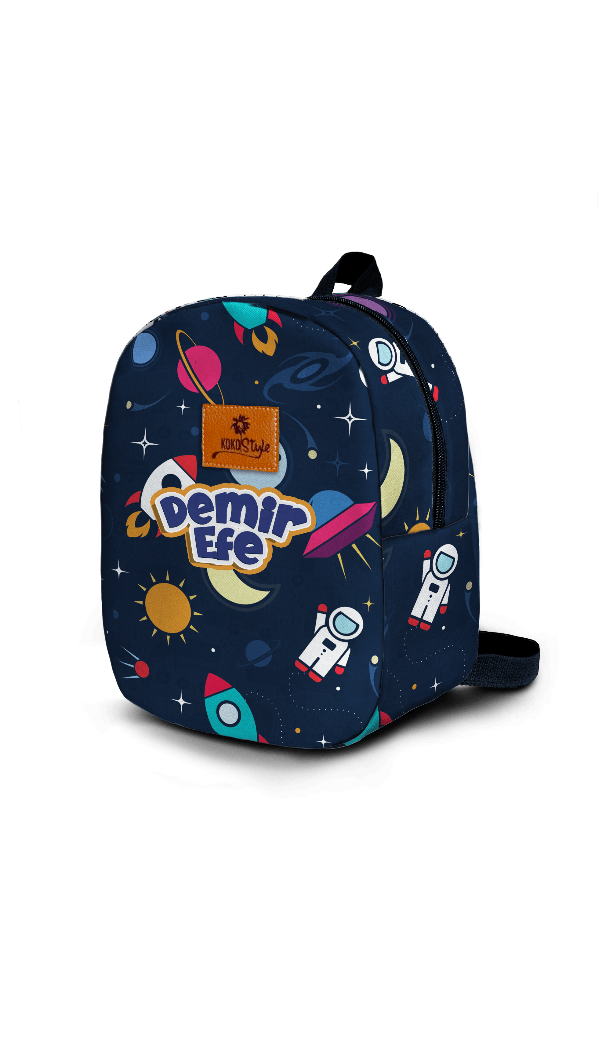 Kişiye Özel İsimli - Astronot Desenli Küçük Boy Kreş Çantası