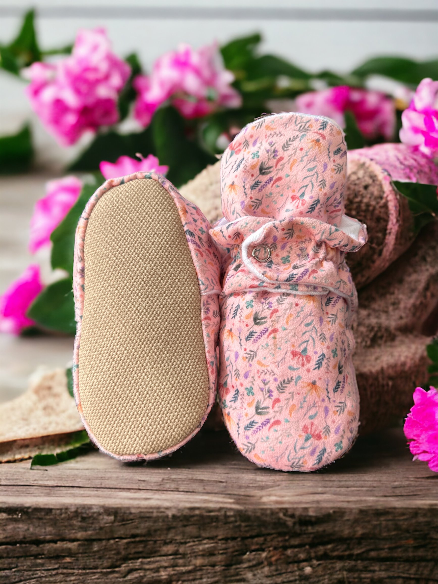 Pink Spring Patterned Booties