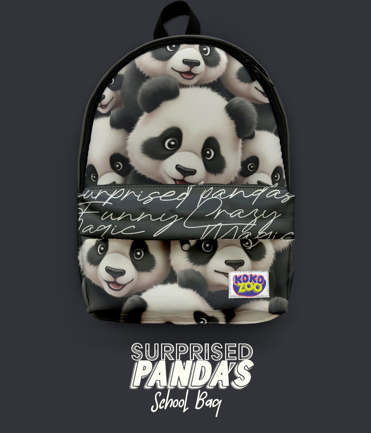 Surprised Panda - Desenli Okul & Kreş Çantası 