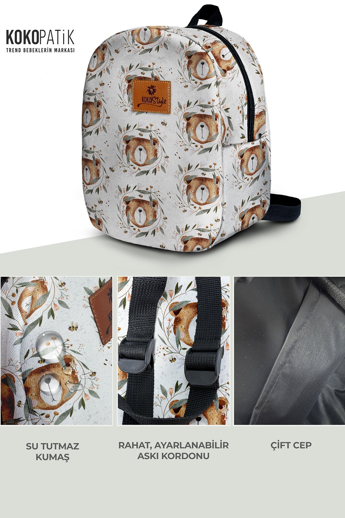 Nature Bear Pattern Small Nursery Bag