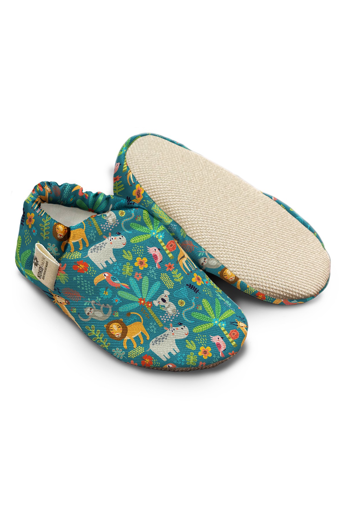 Kokopatik, Non-Slip Sole, Home Nursery Booties, Unisex Baby Booties, Cotton Newborn Booties, Forest Patterned Booties