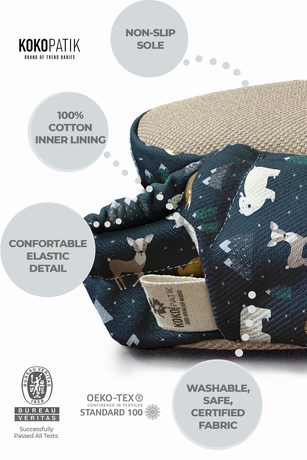 Make It Yours – Personalized Winter Animals Booties for Babies | Non-Slip, Organic Cotton, First Step Shoes