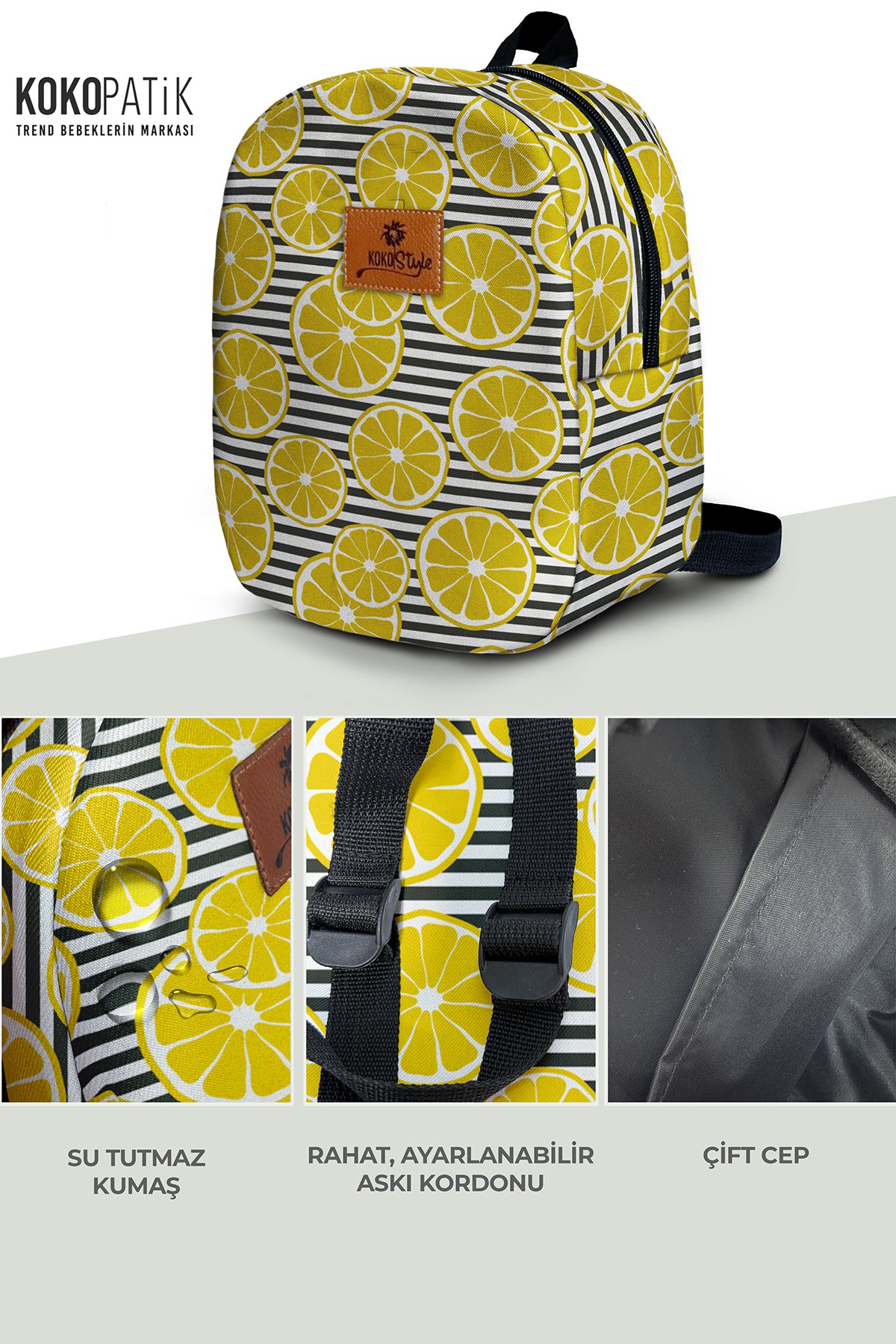 Lemon Pattern Small Size Nursery Bag