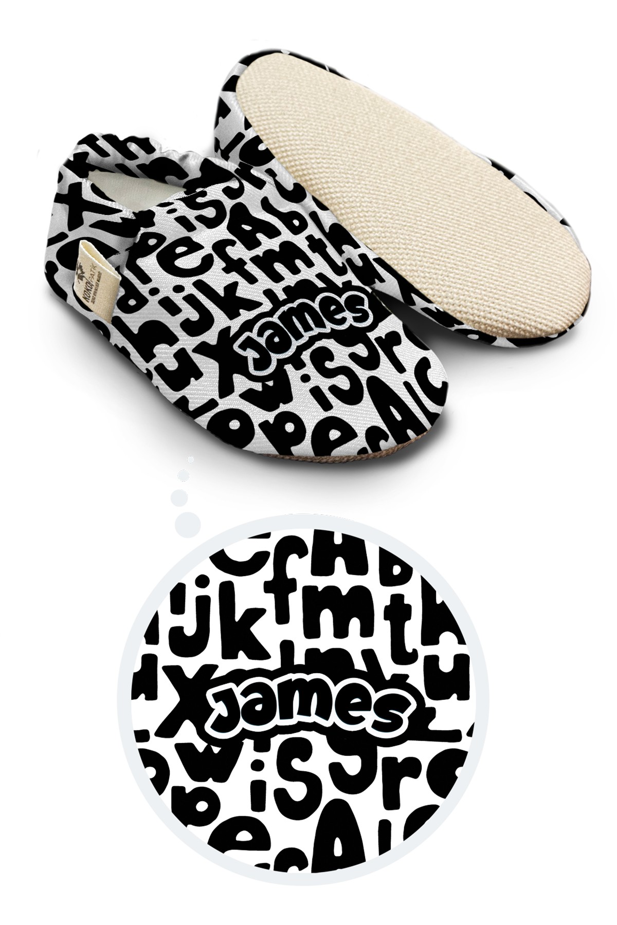 Make It Yours – Personalized Alphabe Booties for Babies | Non-Slip, Cotton, Home & Nursery Use