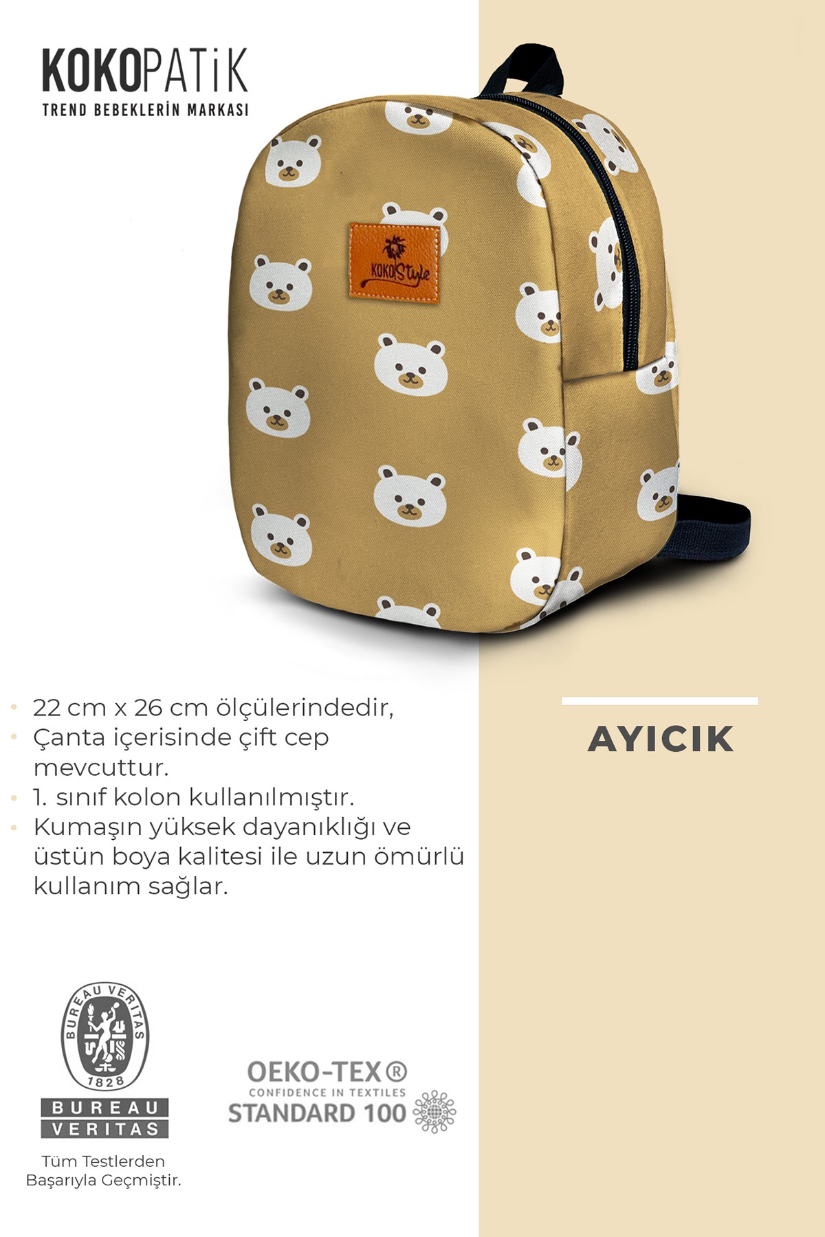 Teddy Bear Pattern Small Size Nursery Bag