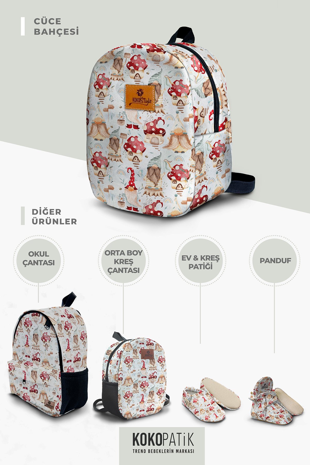 Dwarf Garden Pattern Small Nursery Bag