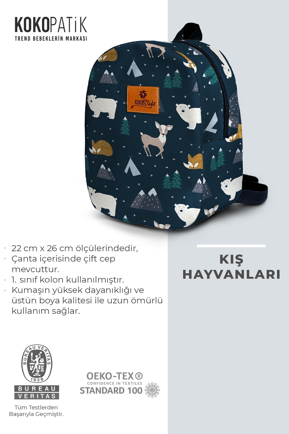 Winter Animals Pattern Small Nursery Bag