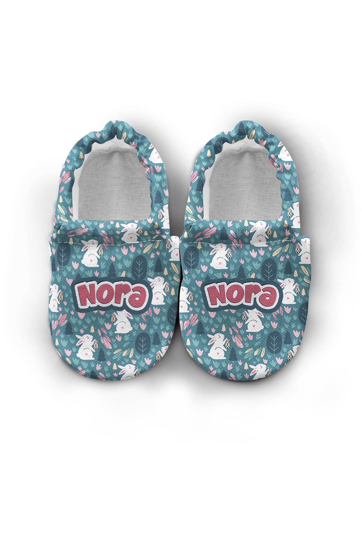 Make It Yours – Personalized Rabbit Pattern Booties for Babies | Non-Slip, Cotton, Home & Nursery Use