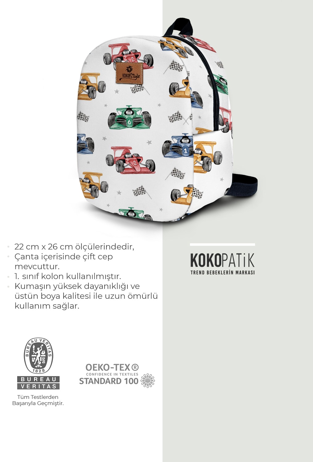 Formula Desen Küçük Boy Kreş Çantası