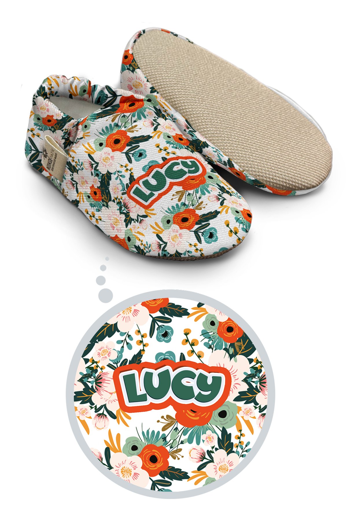 Make It Yours – Personalized April Flowers Booties for Babies | Non-Slip, Organic Cotton, First Step Shoes