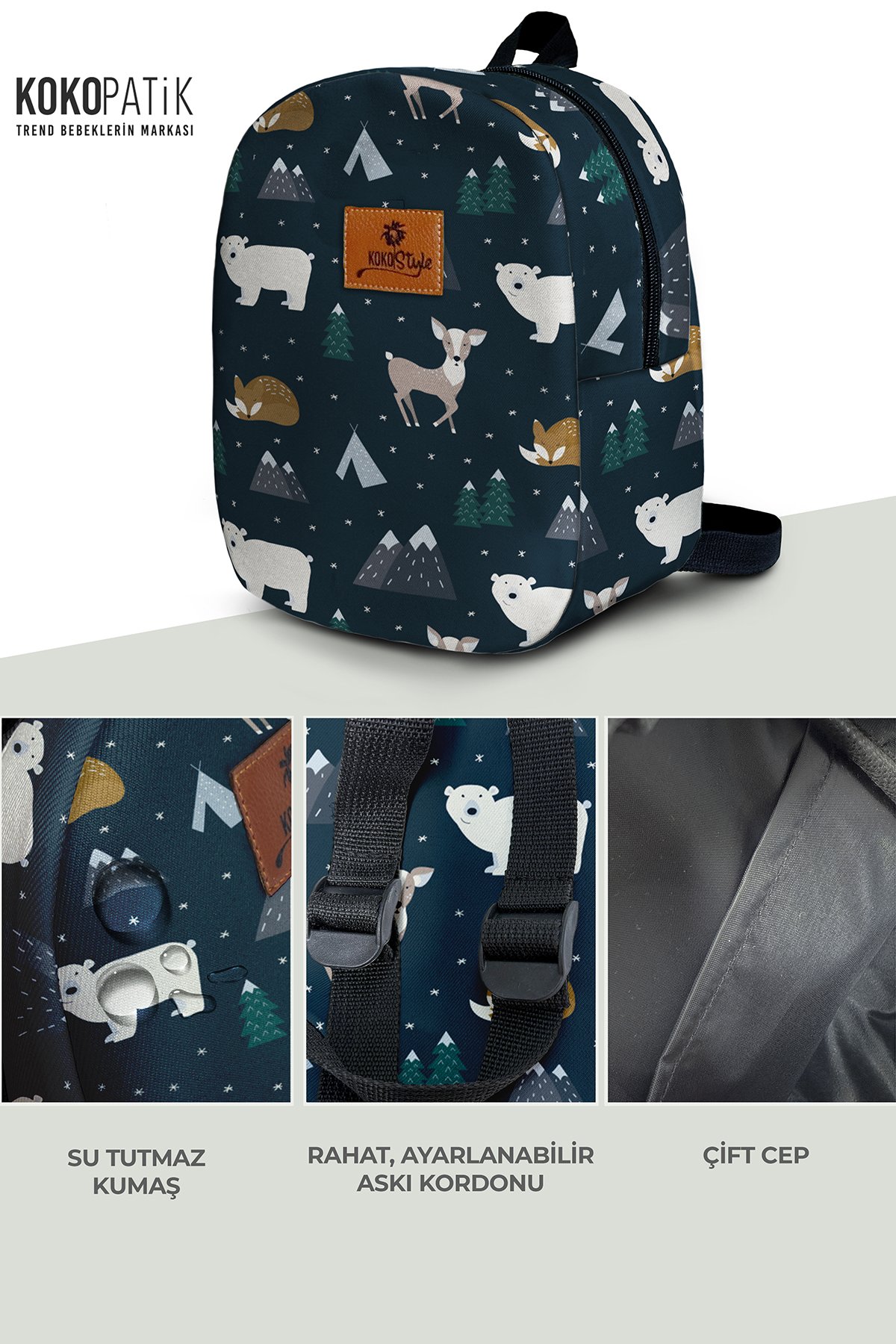 Winter Animals Pattern Small Nursery Bag