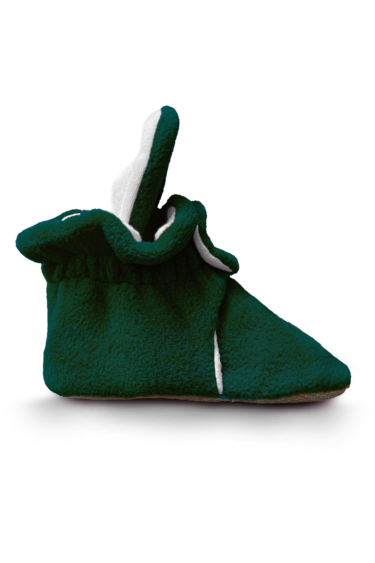 Green Fleece Baby Booties – Soft, Non-Slip Indoor Slippers for Babies