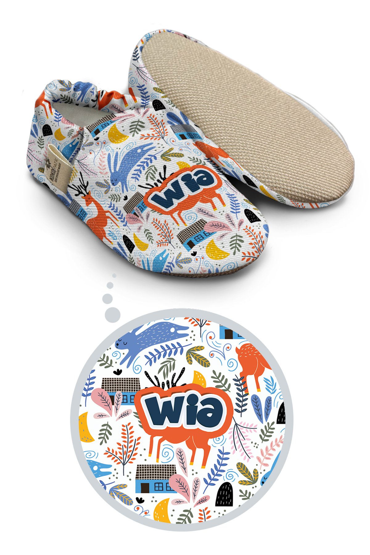 Make It Yours – Personalized Wonderland Booties for Babies | Non-Slip, Organic Cotton, Home & Nursery Use
