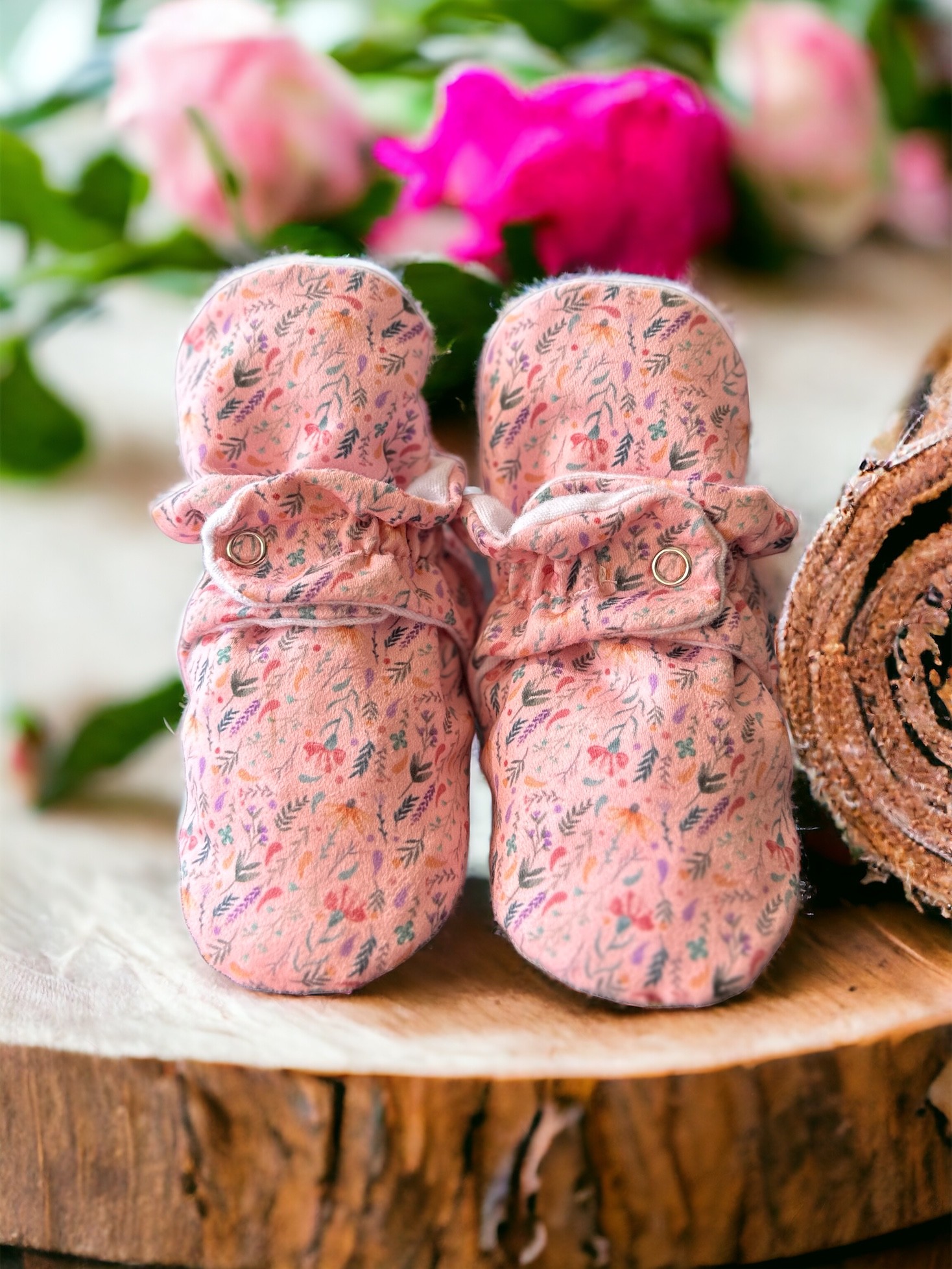 Pink Spring Patterned Booties