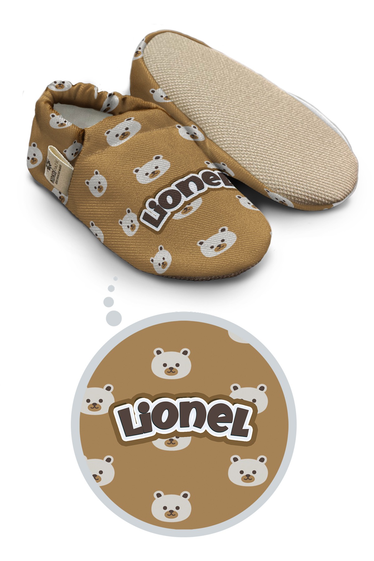 Make It Yours – Personalized Teddy Bear Booties for Babies | Non-Slip, Organic Cotton, Home & Nursery Use