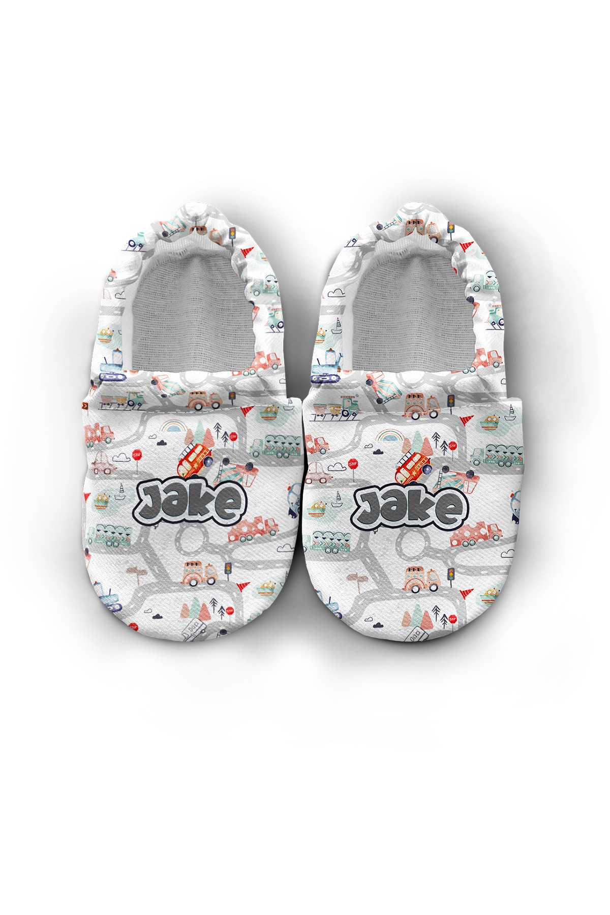 Make It Yours – Personalized Big Traffic Adventure Booties for Babies | Non-Slip, Organic Cotton, Indoor Use