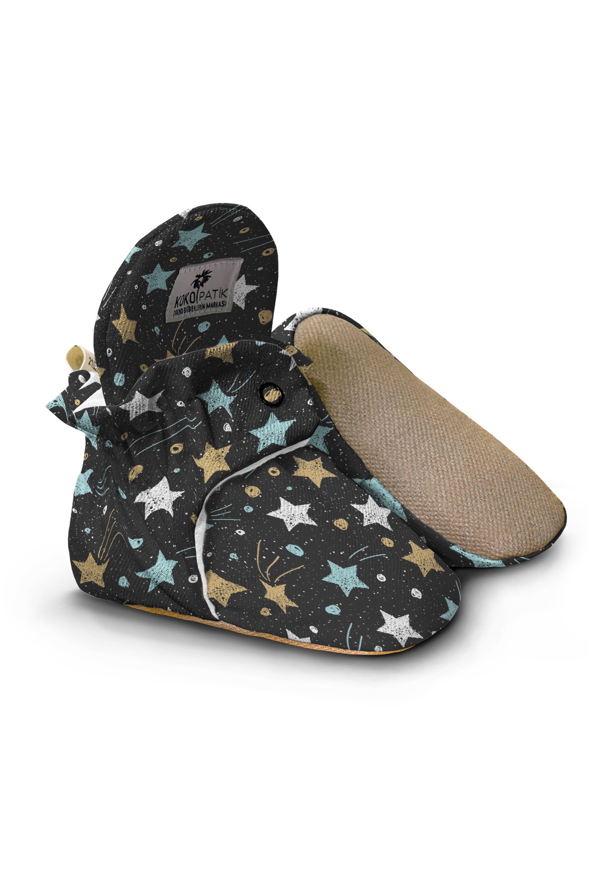 Shooting Star Baby Booties – Starry Night Design with Non-Slip Sole