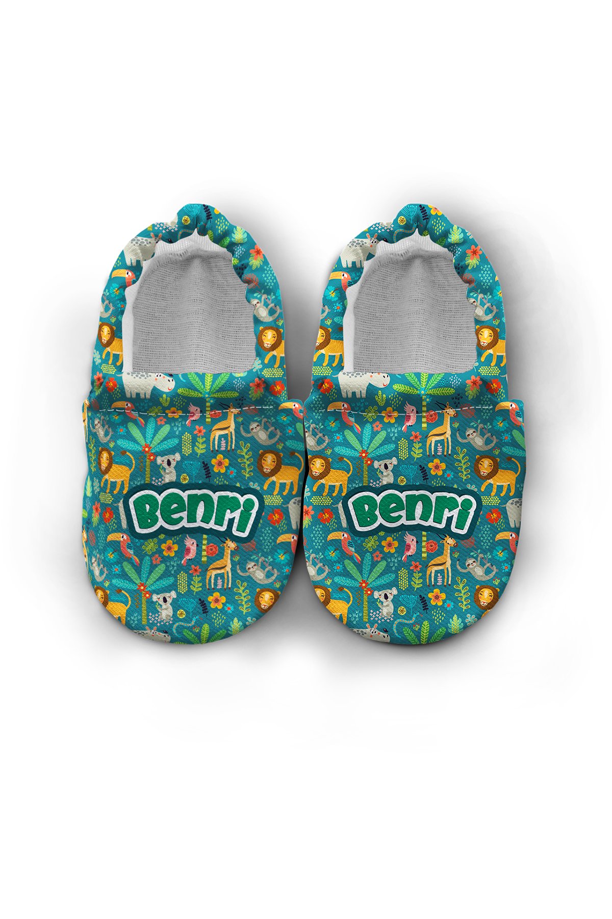 Make It Yours – Personalized Forest Pattern Booties for Babies | Non-Slip, Cotton, Home & Nursery Use
