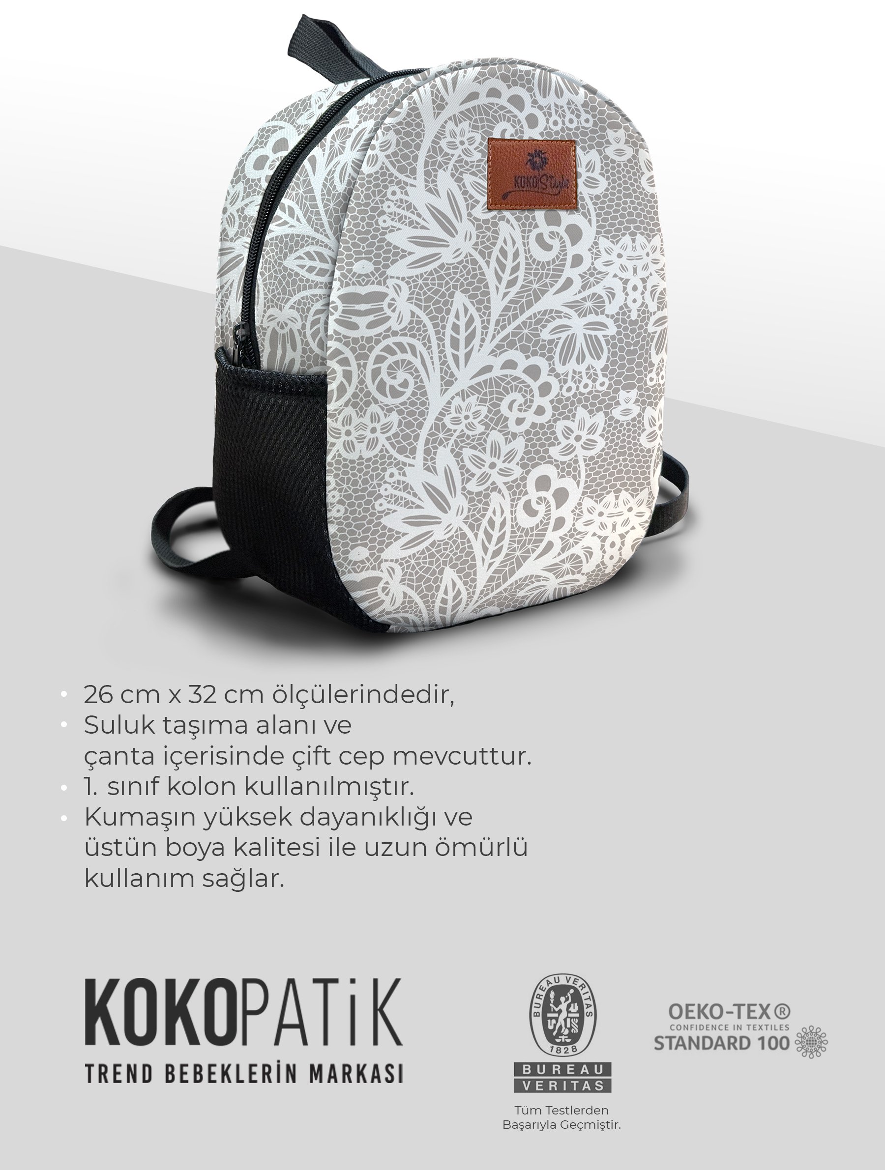 Dantel Desen Orta Boy Kreş Çantası