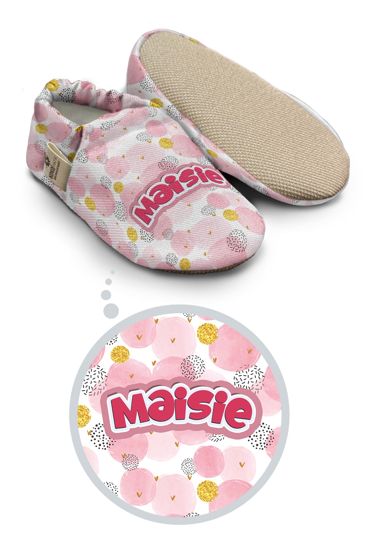 Make It Yours – Personalized Pink Bubble Booties for Babies | Non-Slip, Cotton, Home & Nursery Use