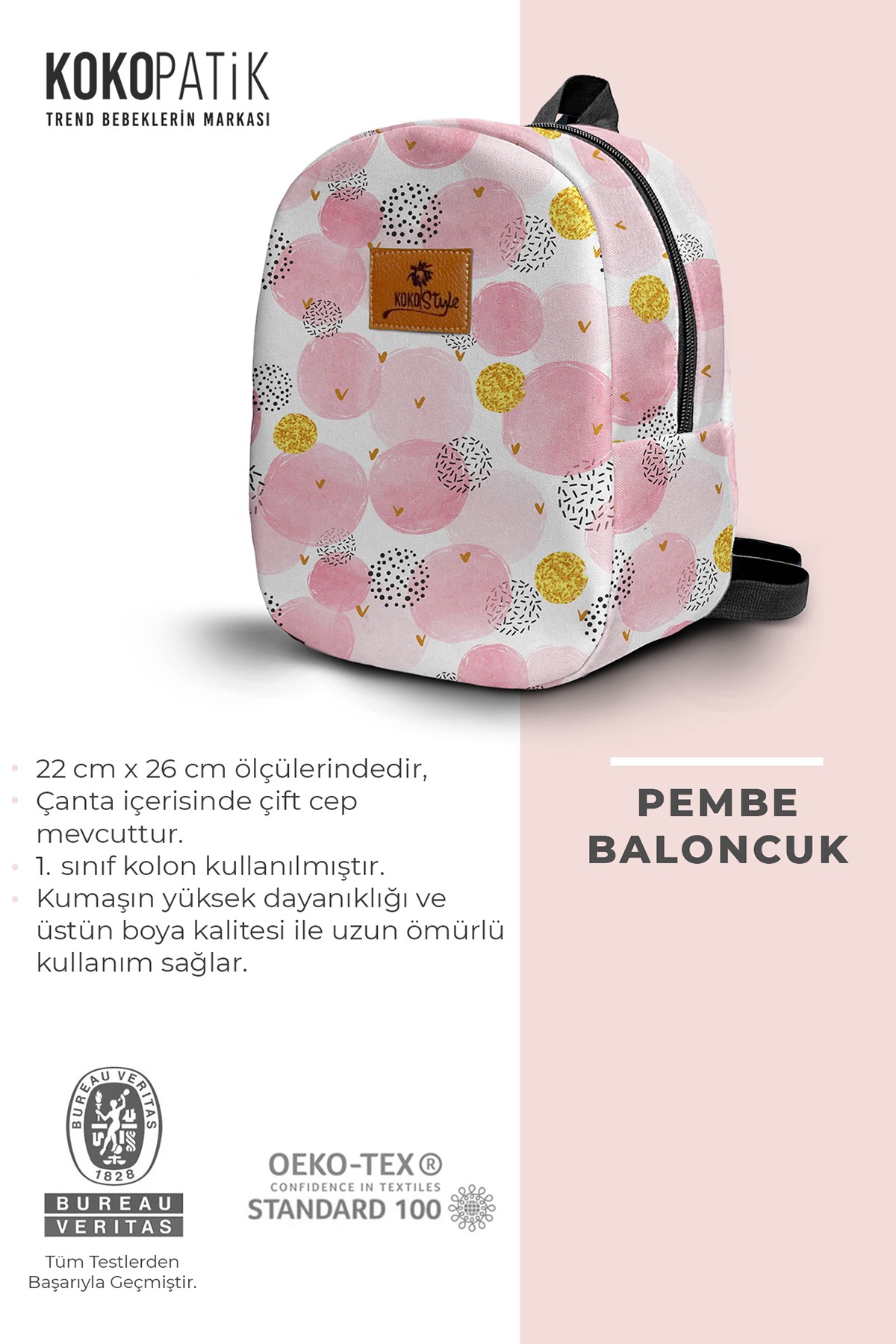 Pink Bubble Pattern Small Nursery Bag