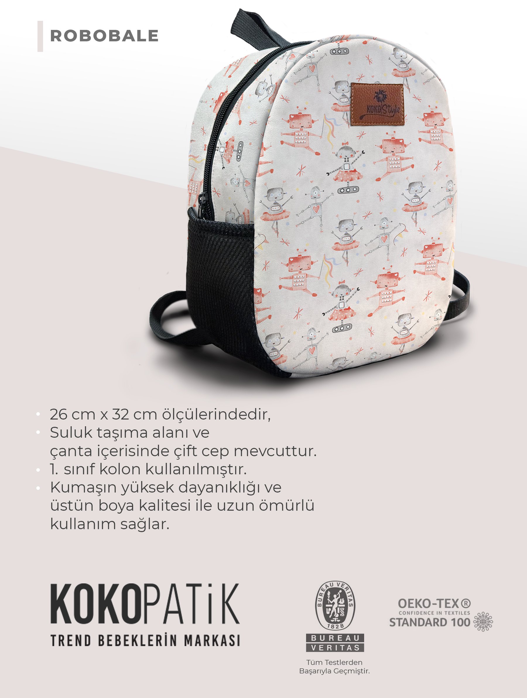 Robobale Rüyası Desen Orta Boy Kreş Çantası