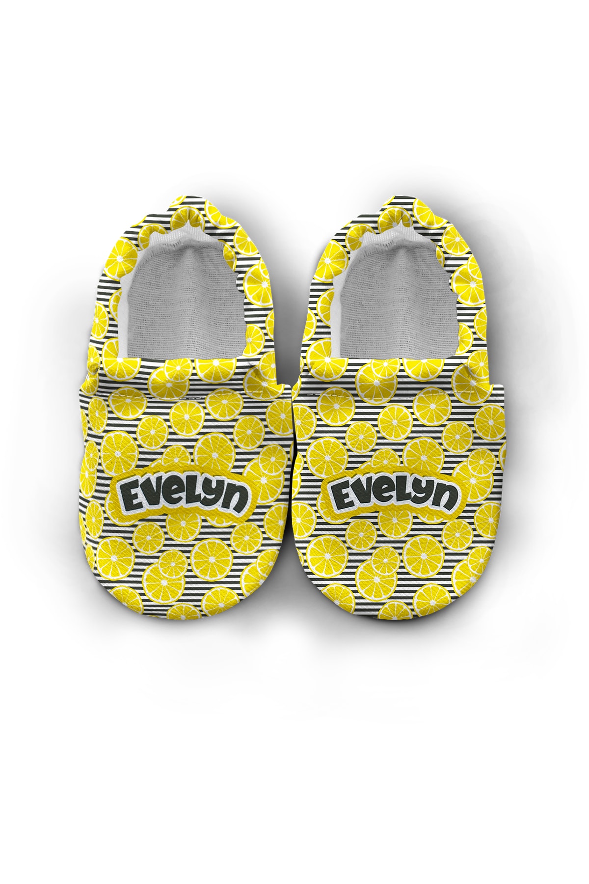 Make It Yours – Personalized Lemon Pattern Booties for Babies | Non-Slip, Organic Cotton, First Step Shoes