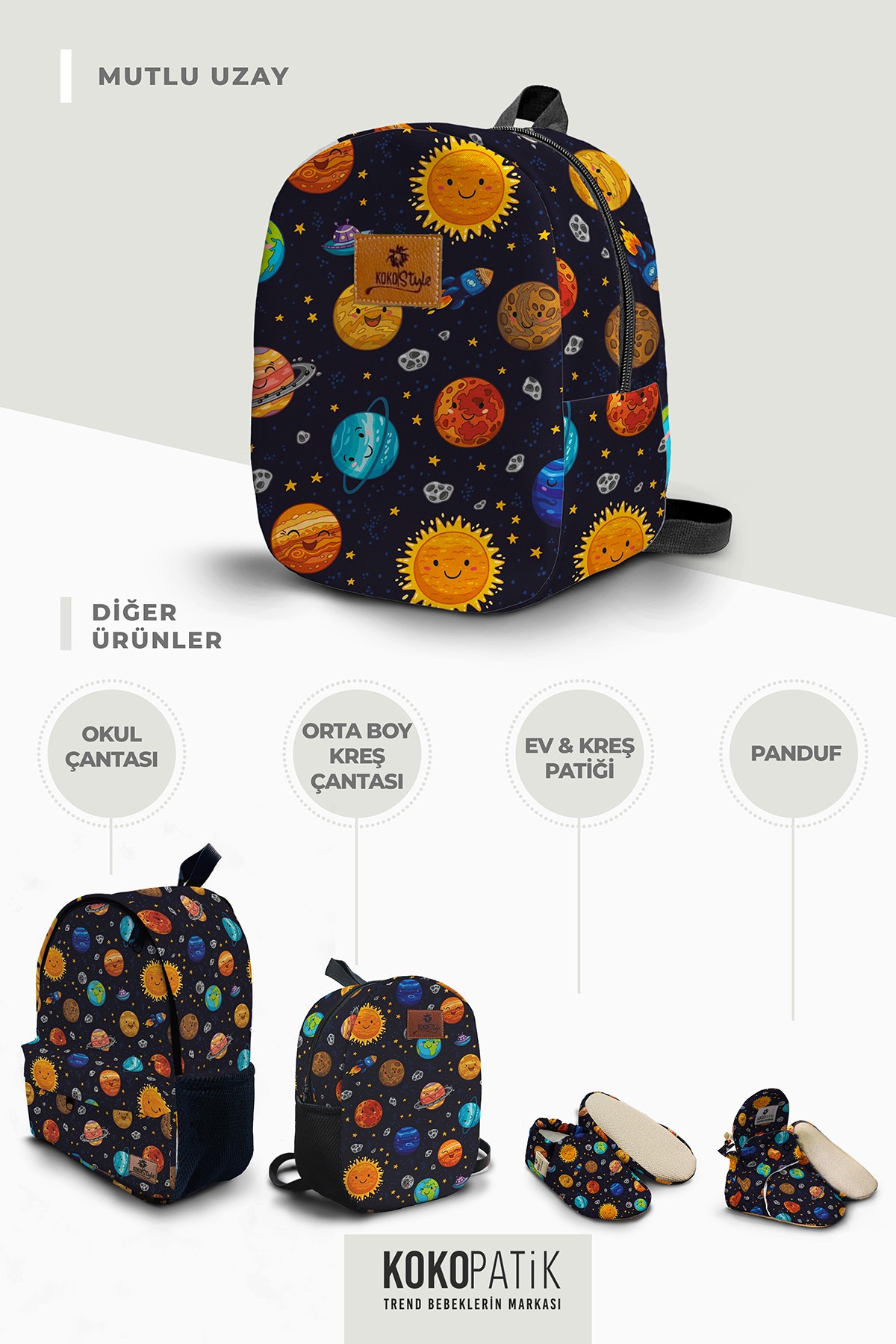 Happy Space Pattern Small Size Nursery Bag
