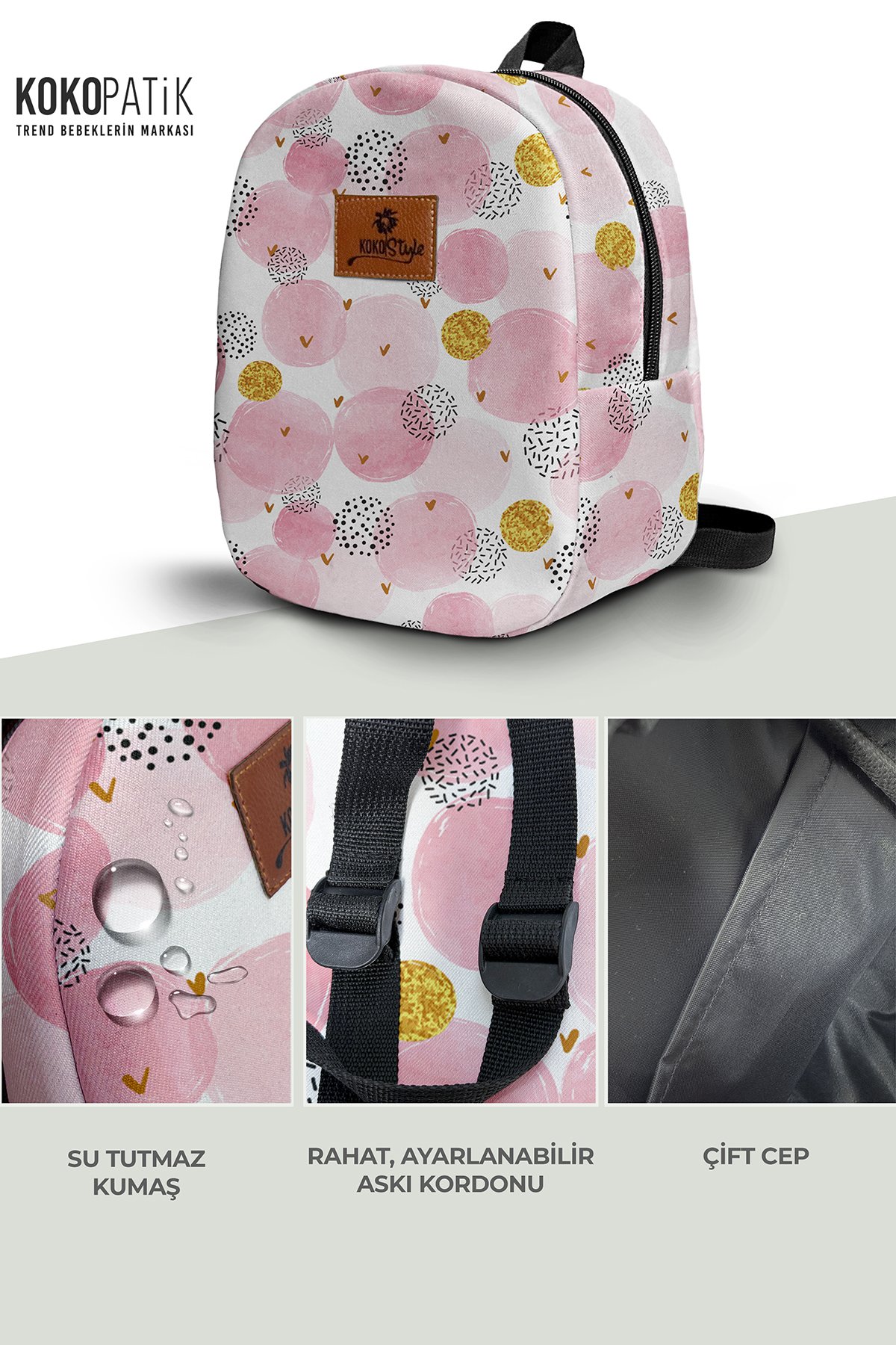 Pink Bubble Pattern Small Nursery Bag