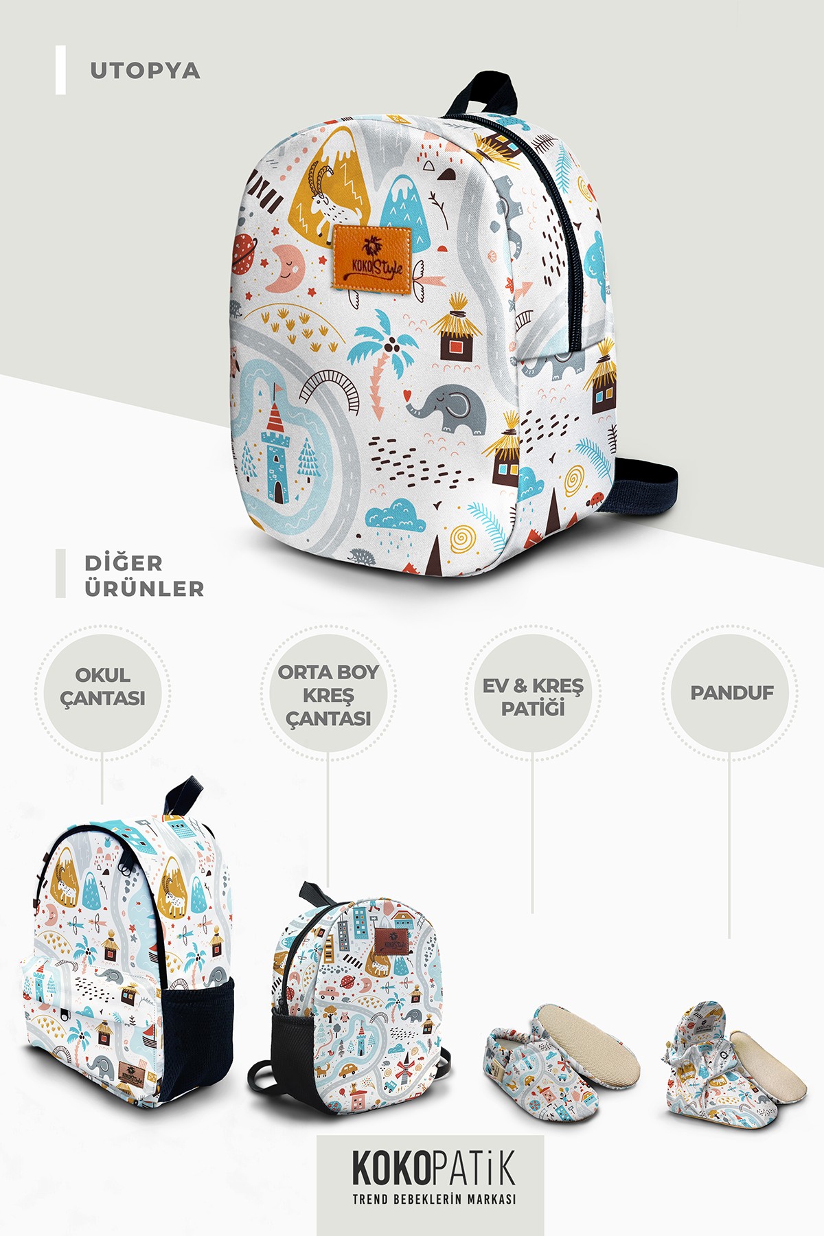 Utopia Pattern Small Size Nursery Bag