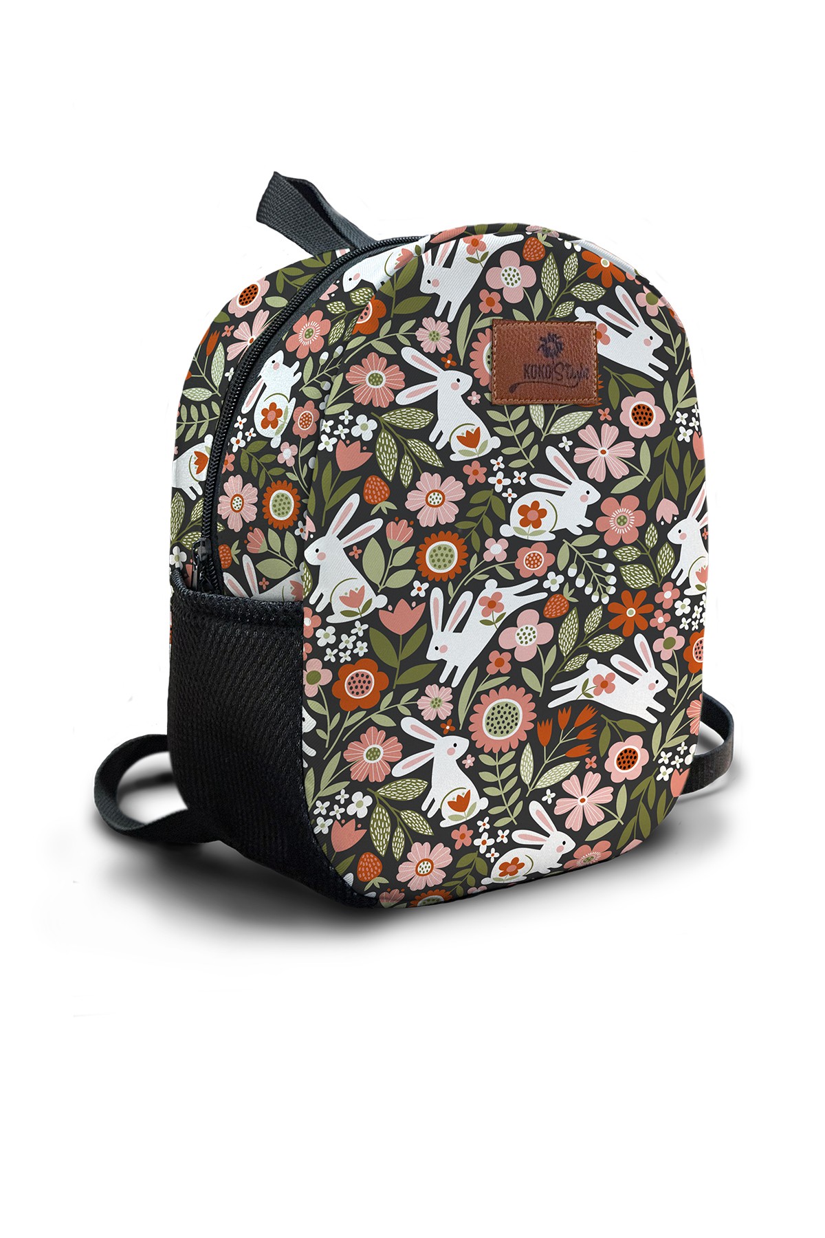 Floral Rabbit Pattern Medium Size Nursery Bag