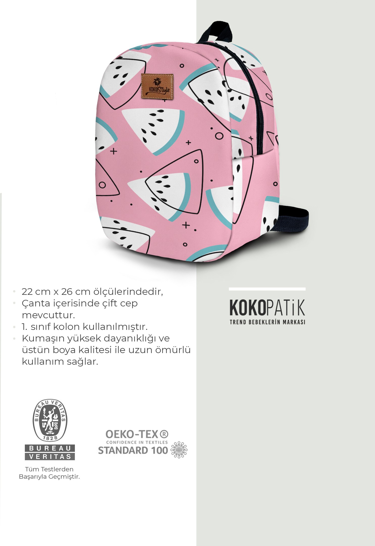 Pembiş Karpuz Desen Küçük Boy Kreş Çantası