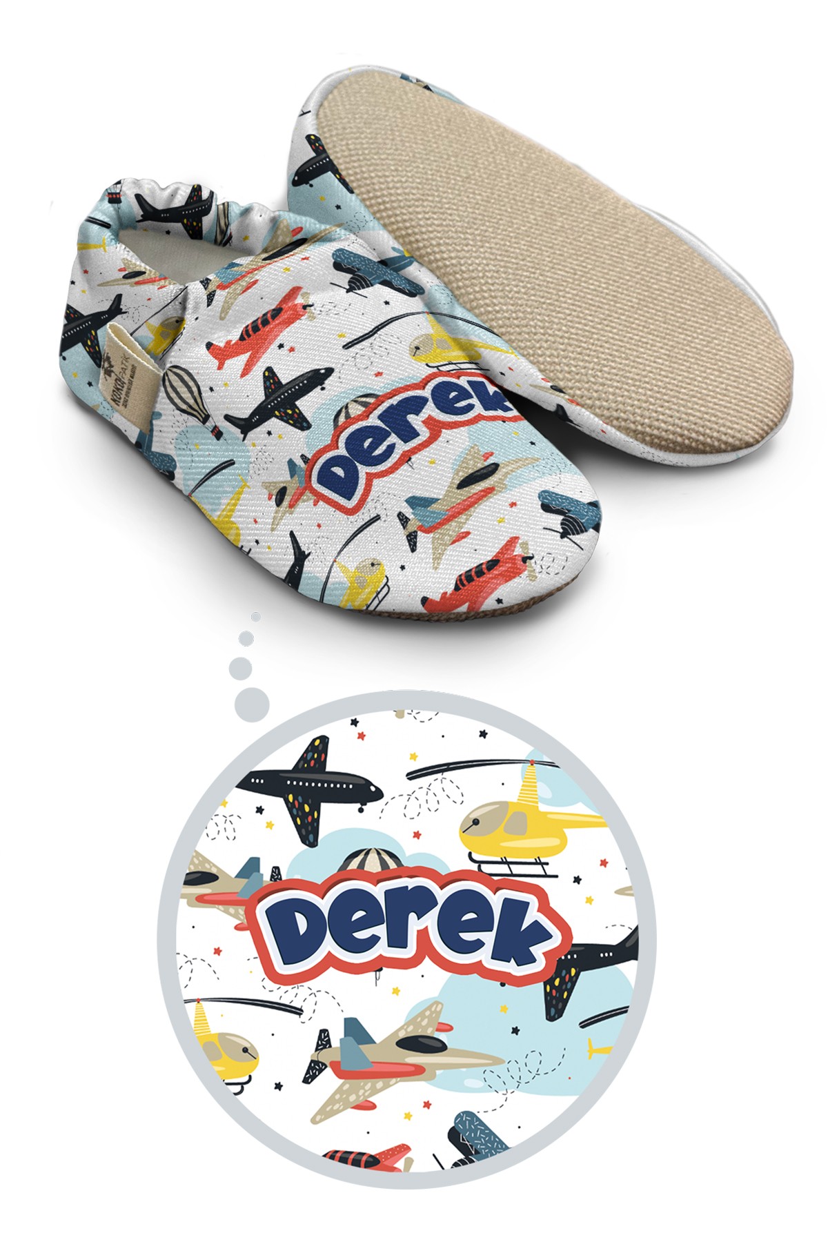 Make It Yours – Personalized Flying Vehicles Booties for Babies | Non-Slip, Cotton, Home & Nursery Use