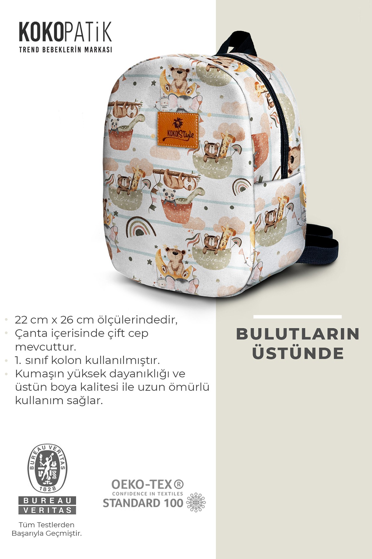 Bulutların Üstünde Desen Küçük Boy Kreş Çantası