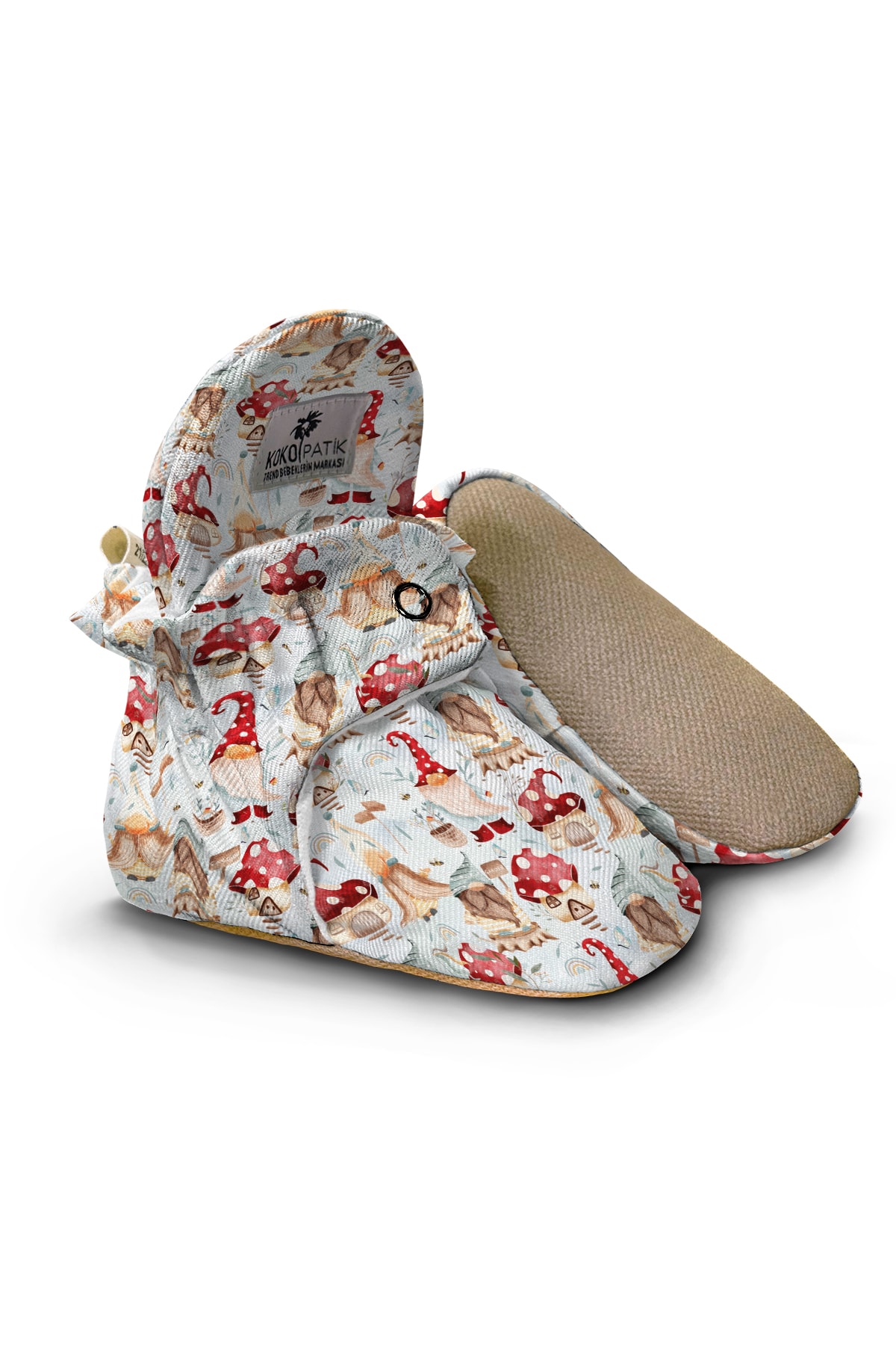 Gnome Garden Baby Booties – Whimsical Non-Slip Cotton Slippers for Toddlers