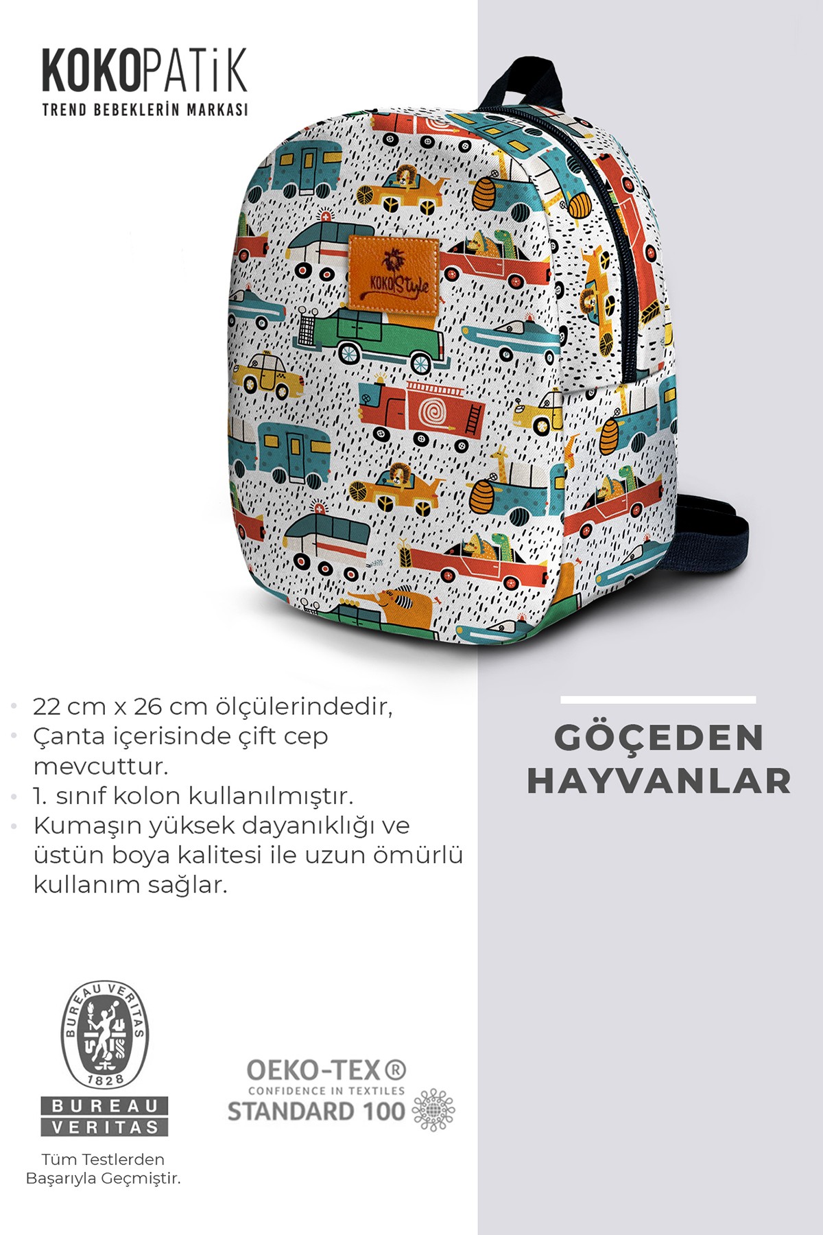 Migrating Animals Pattern Small Size Nursery Bag