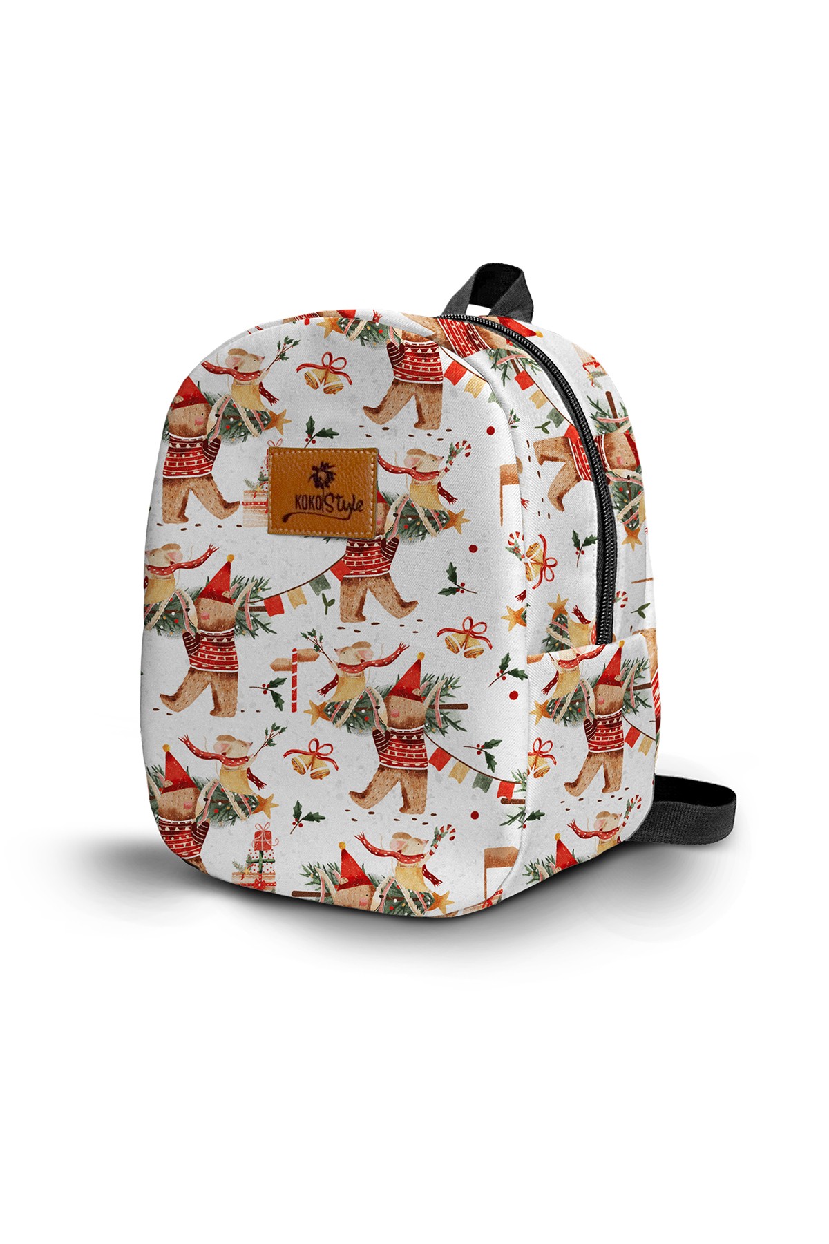 Christmas Bear Feast Pattern Small Nursery Bag