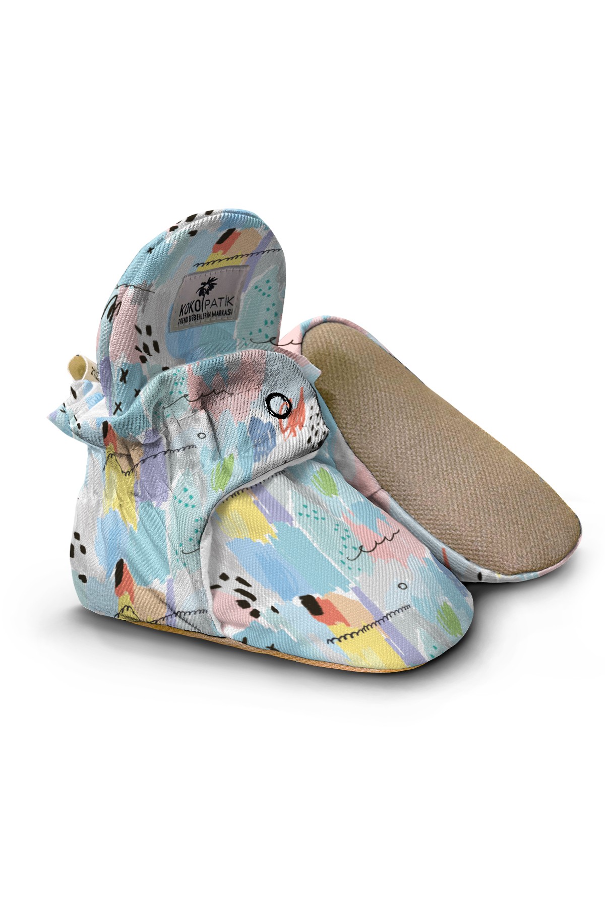 Color Splash Baby Booties – Multicolor Non-Slip Cotton Slippers for Toddlers
