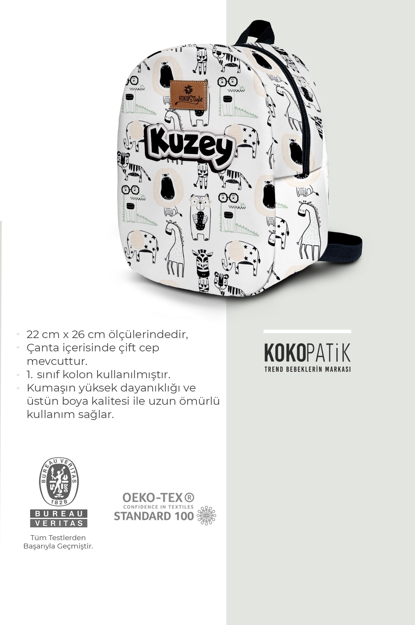 Karikatür Desen İsimli Küçük Boy Kreş Çantası