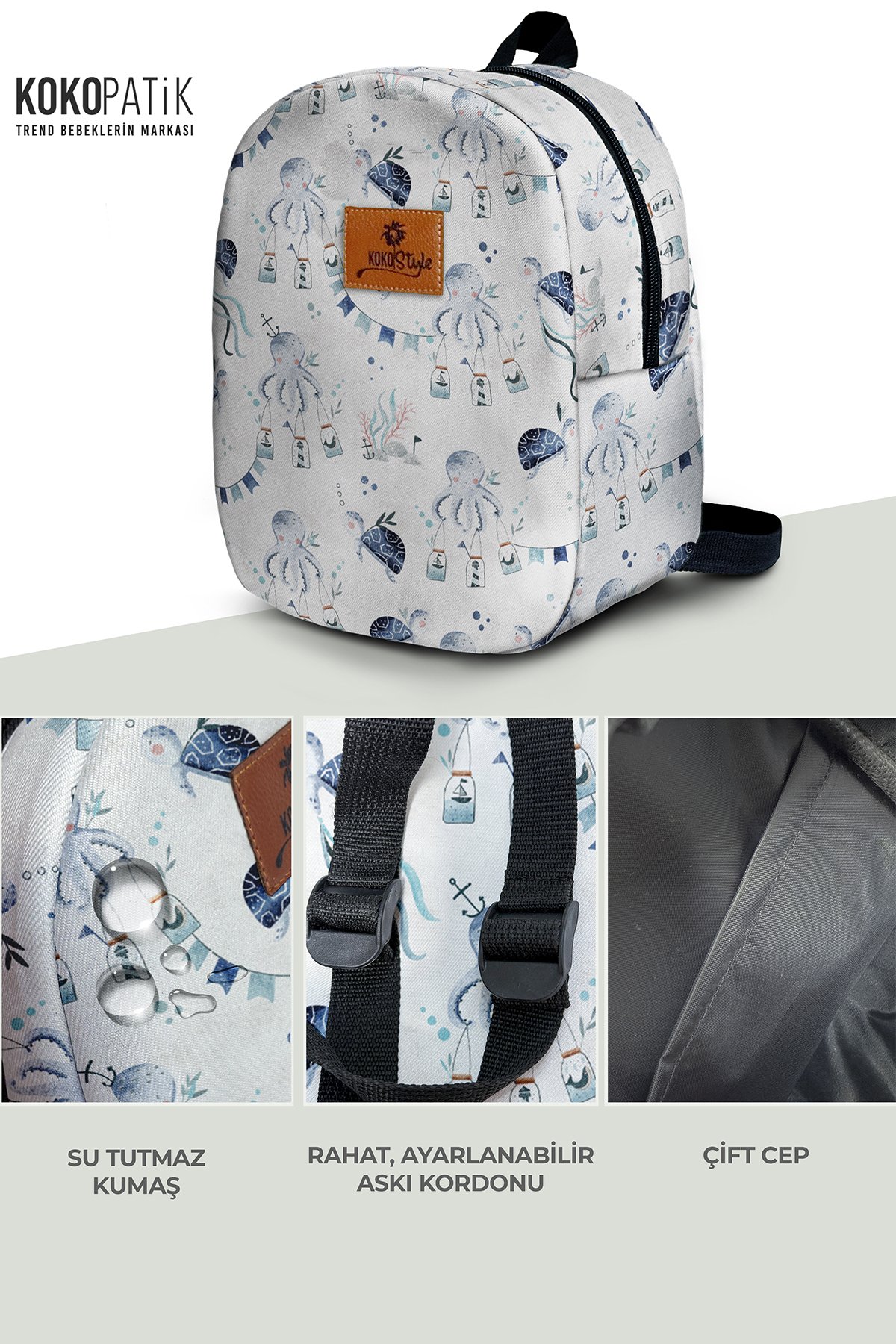 Blue Sea Adventure Pattern Small Nursery Bag