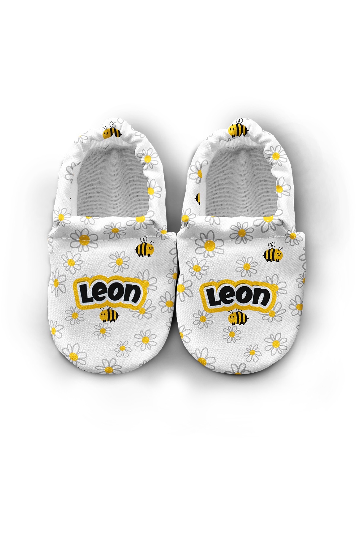 Make It Yours – Personalized Daisy Pattern Booties for Babies | Non-Slip, Organic Cotton, Home & Nursery Use