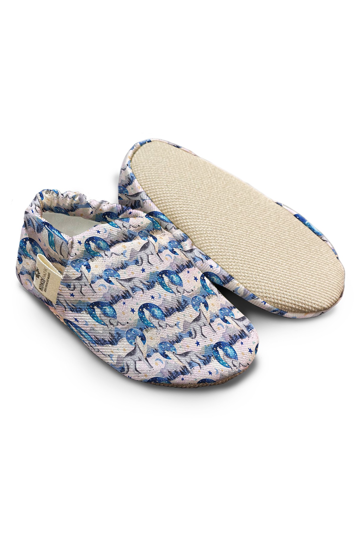 Kokopatik,Organic Cotton Baby Booties,Non-Slip Sole,Newborn Booties,Home Nursery Shoes,Call of the Month Pattern Booties