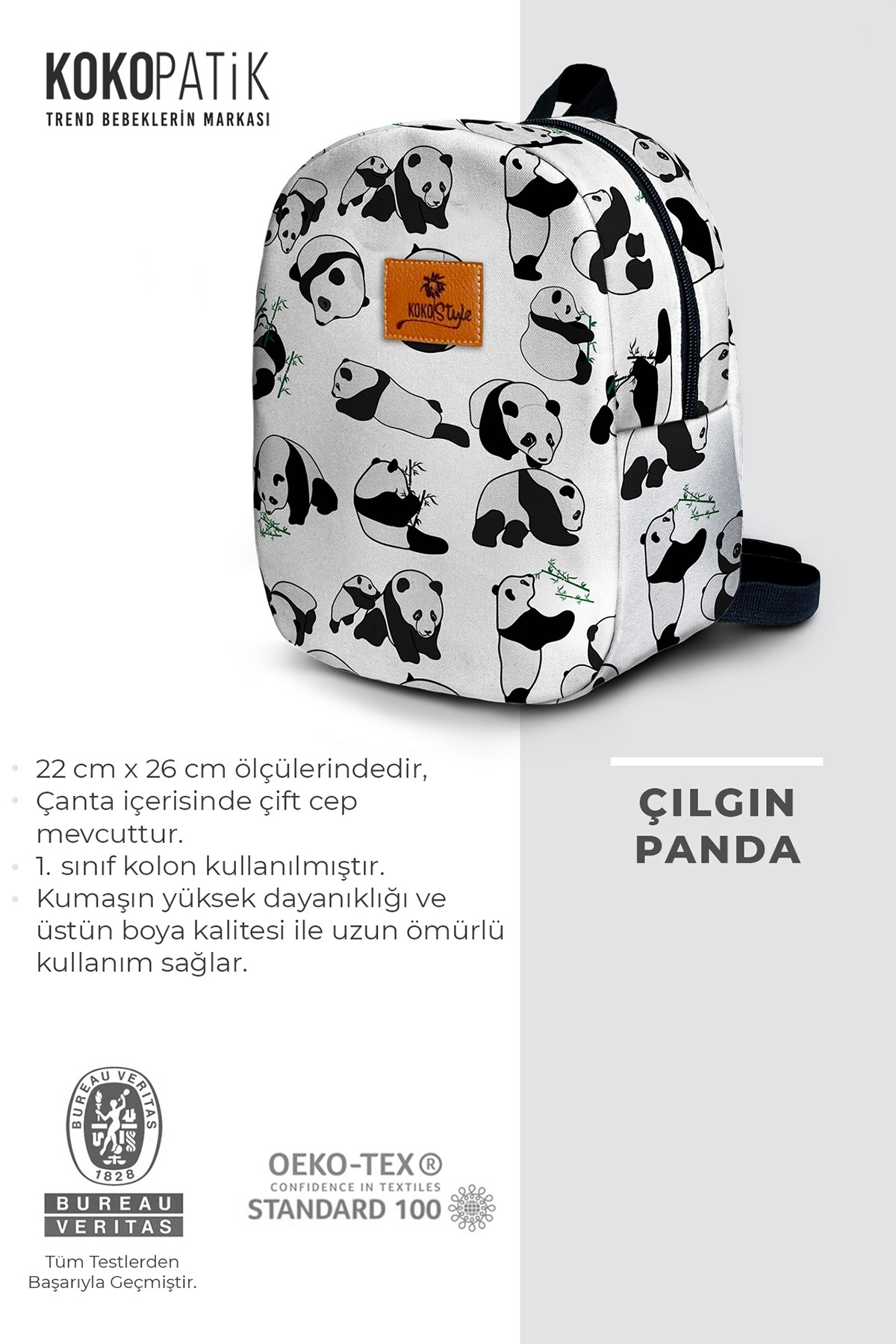 Crazy Panda Pattern Small Nursery Bag