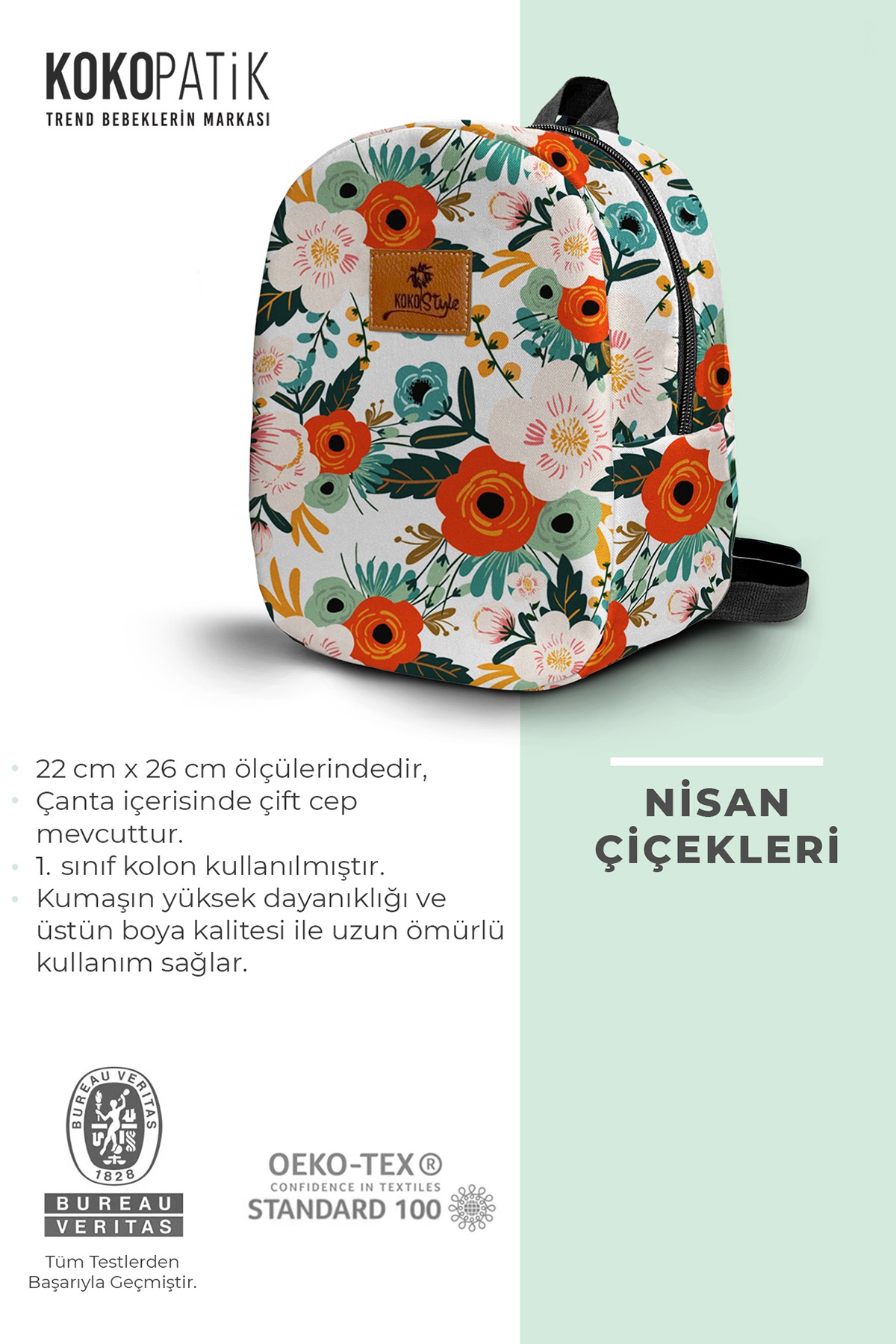 April Flower Pattern Small Size Nursery Bag