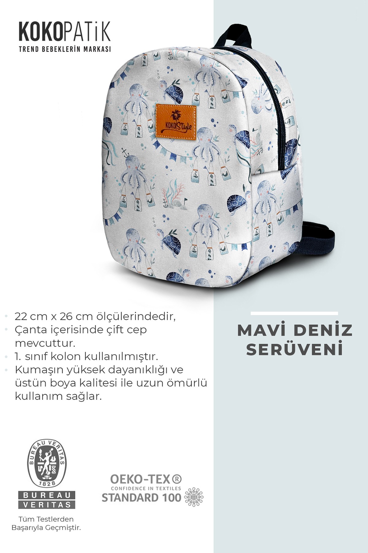 Blue Sea Adventure Pattern Small Nursery Bag