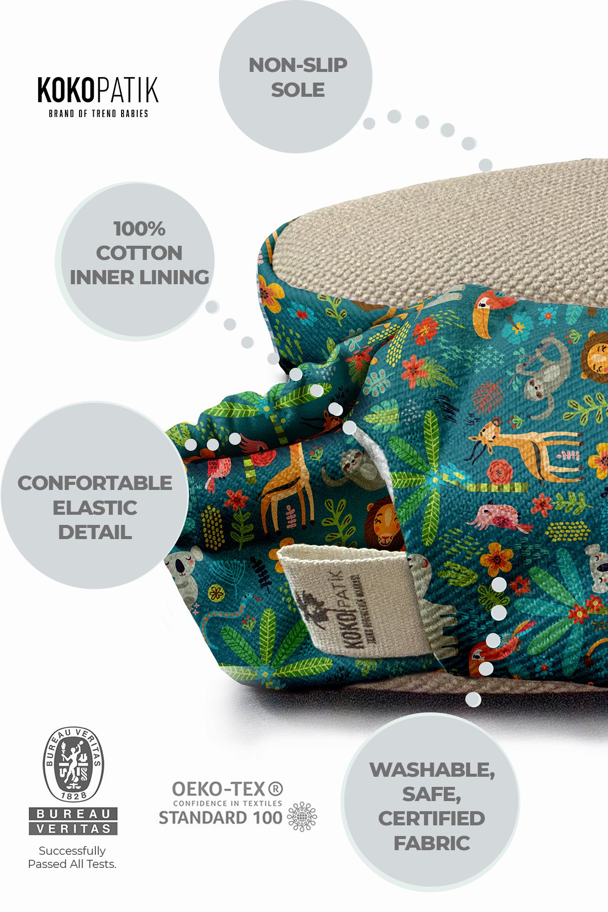 Make It Yours – Personalized Forest Pattern Booties for Babies | Non-Slip, Cotton, Home & Nursery Use