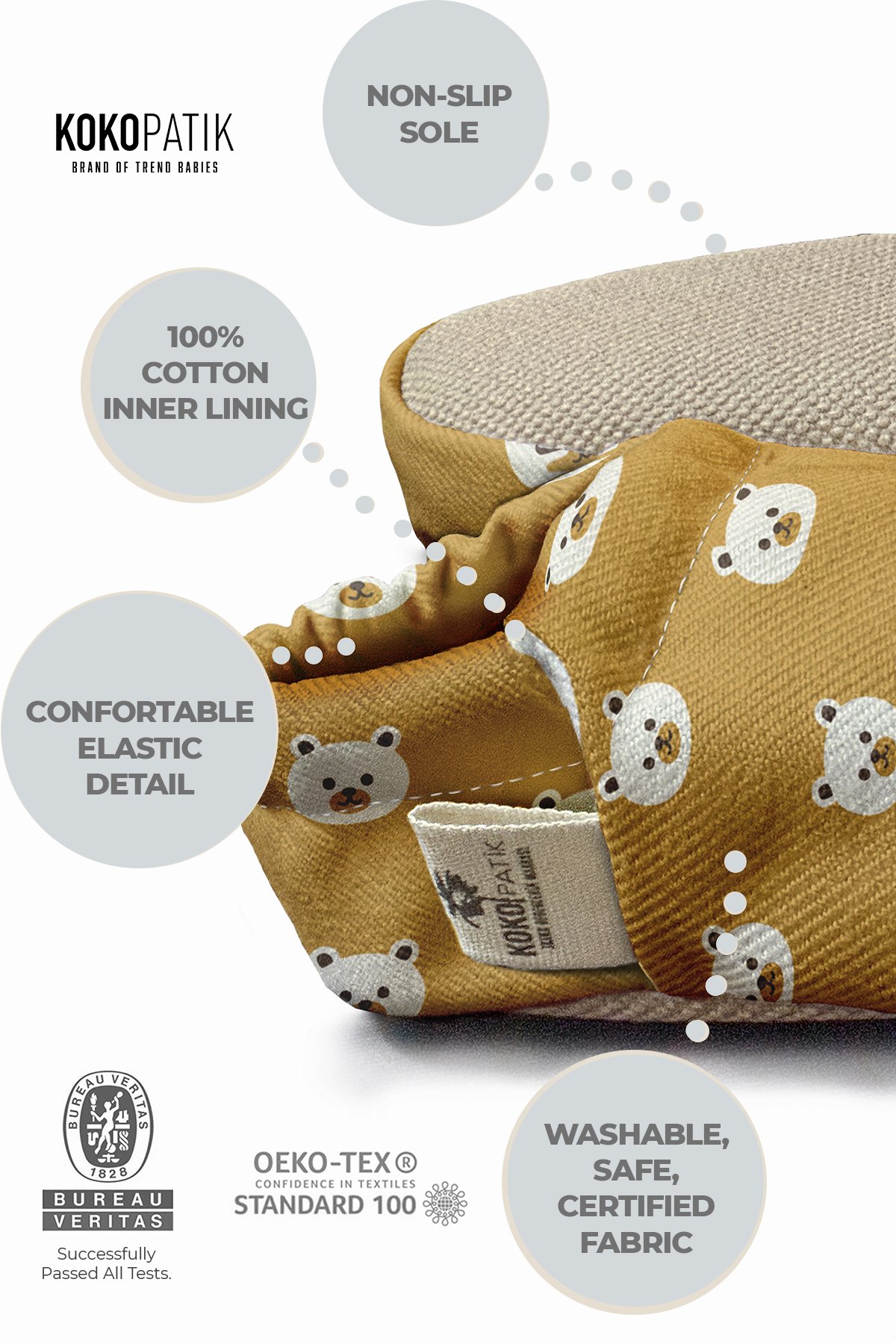 Make It Yours – Personalized Teddy Bear Booties for Babies | Non-Slip, Organic Cotton, Home & Nursery Use
